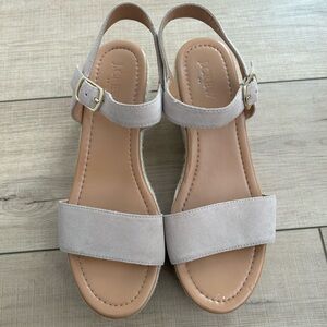 J. Crew Grey Wedges size 9